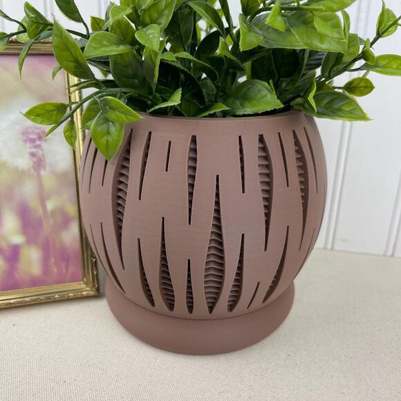 Modern Geometric Planter, Split Planter Pot, Cutout Design, Indoor Flower Pot - Picture 2 of 10
